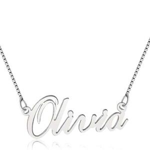 4/$15 🌻 Olivia Silver Cursive Name Necklace